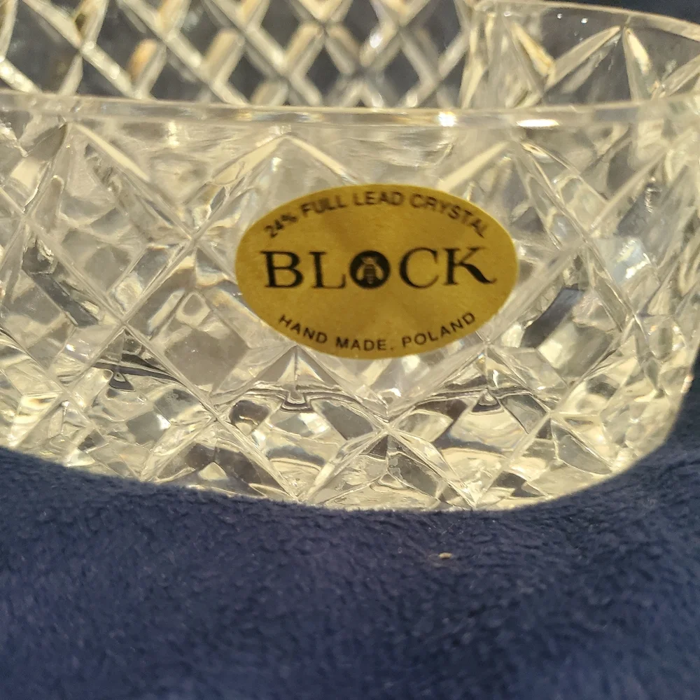 NWT Block Pegasus 24% Lead Czech Crystal Heart Trinket Jewelry Box w/ Lid
